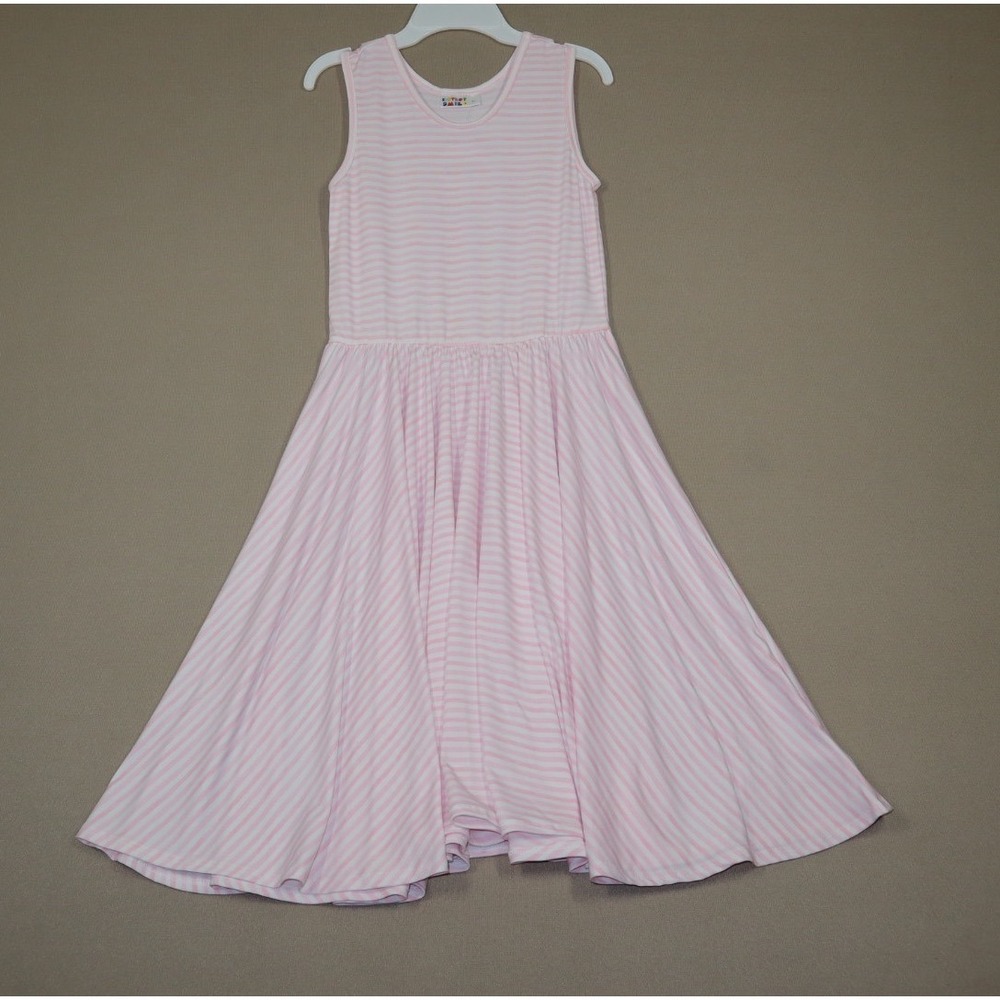 Dot Dot Smile Girls Tank Style Dress - Pink‎ Stripes - Size 11